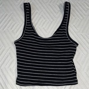 Black and white stripped crop